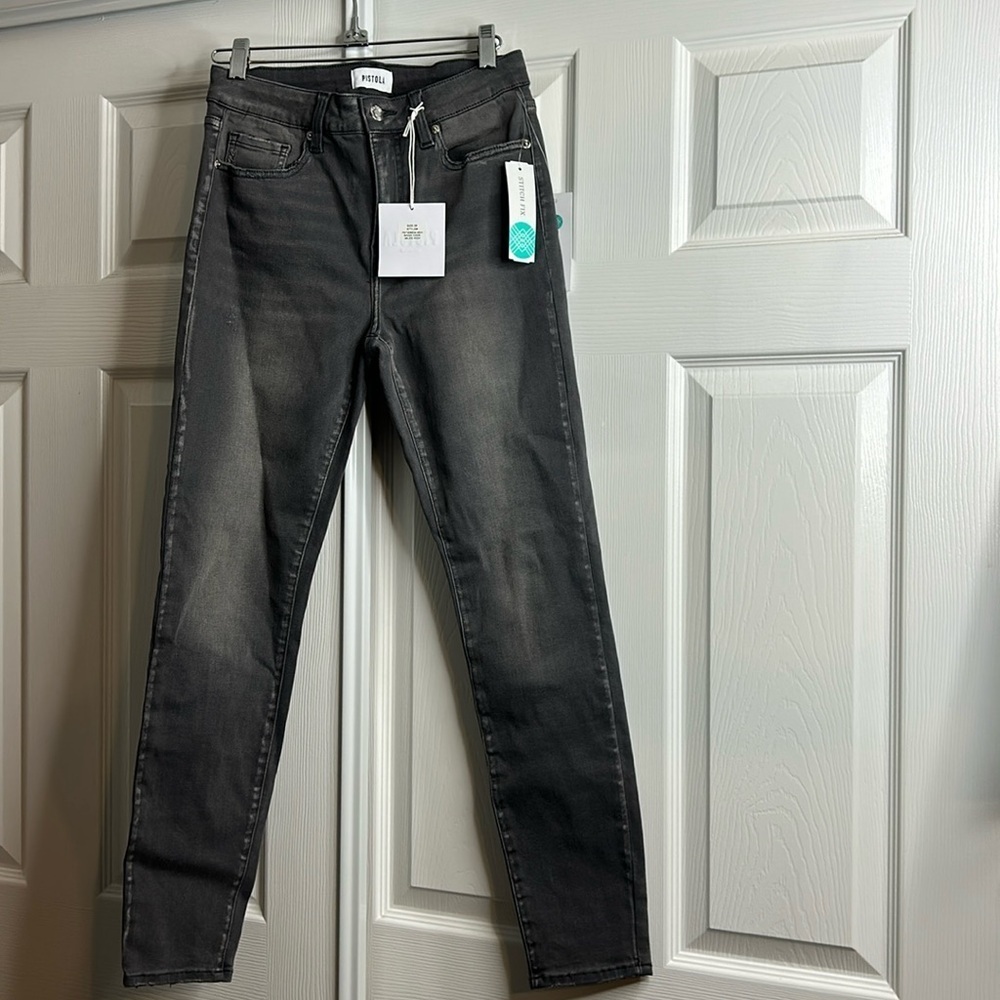 Pistola Skinny Light Distressed Gray‎ Jean 28 New With Tags